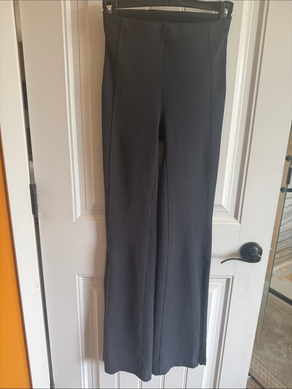 Lululemon Black Ribbed Wide-Leg Pants